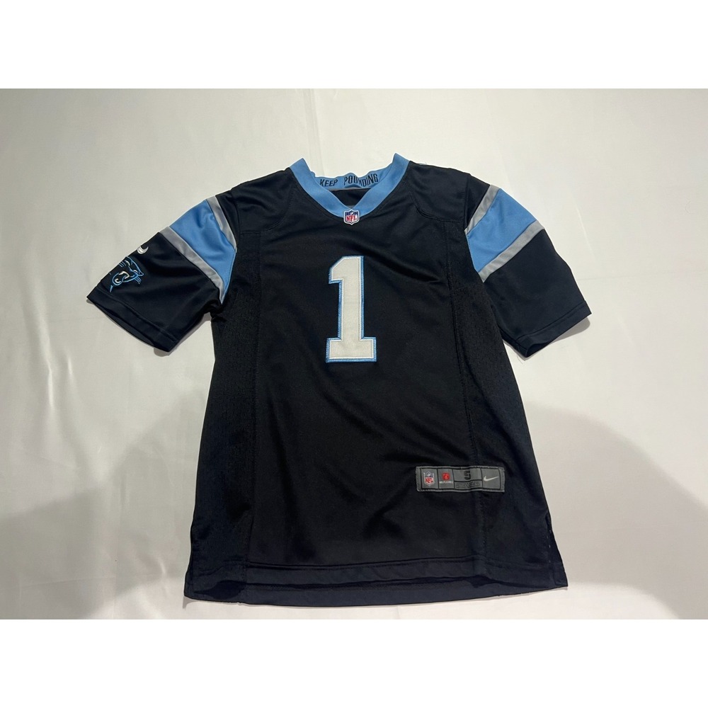 Carolina Panthers Cam Newton #1 Jersey Mens Small Black Nike NFL On Field